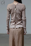 BASERANGE Taffeta cardigan TOTVC-RC-AU23 dehydrated beige